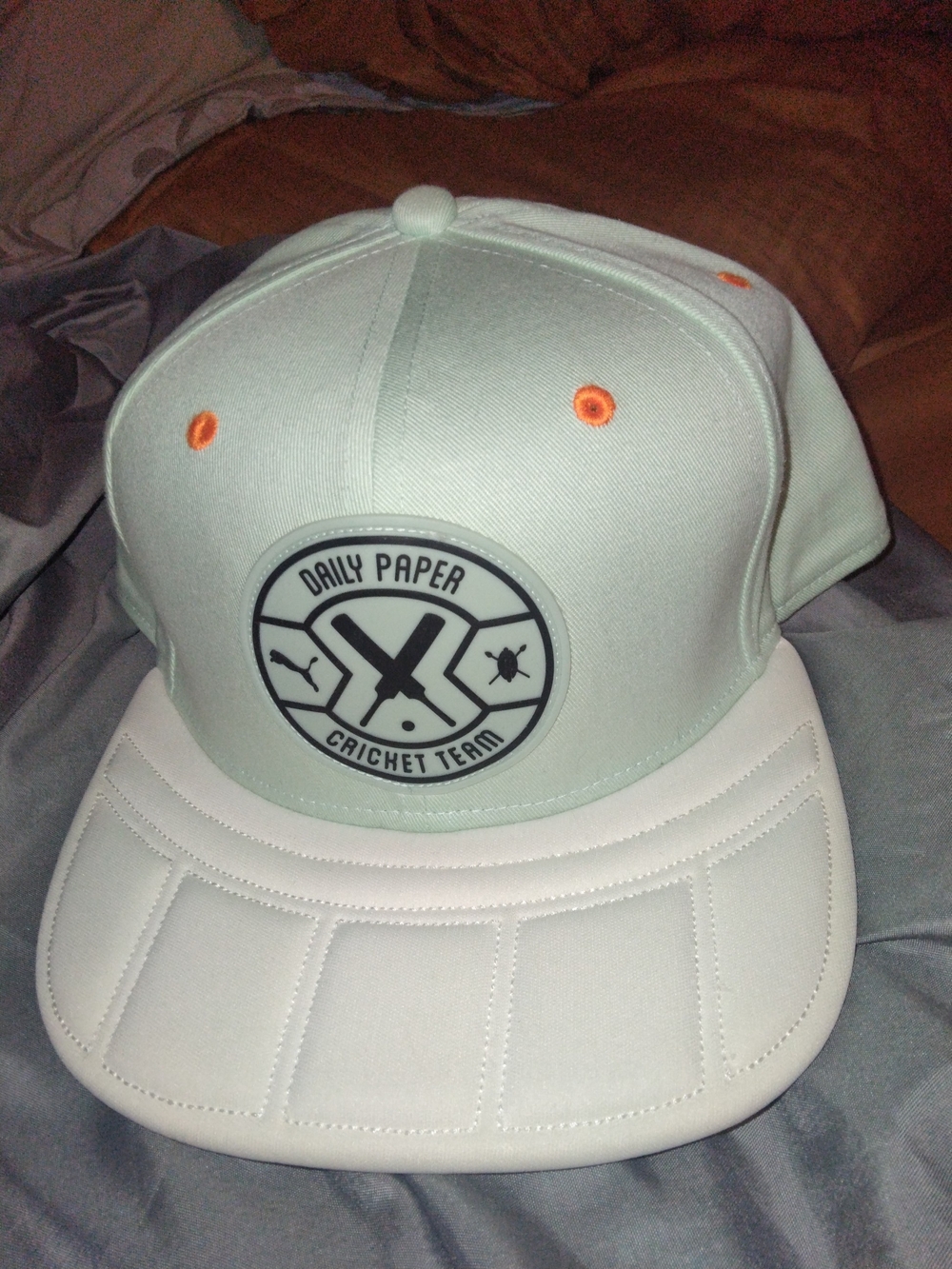 Puma Men's Light Mint and Orange Cricket Team Snapback Hat